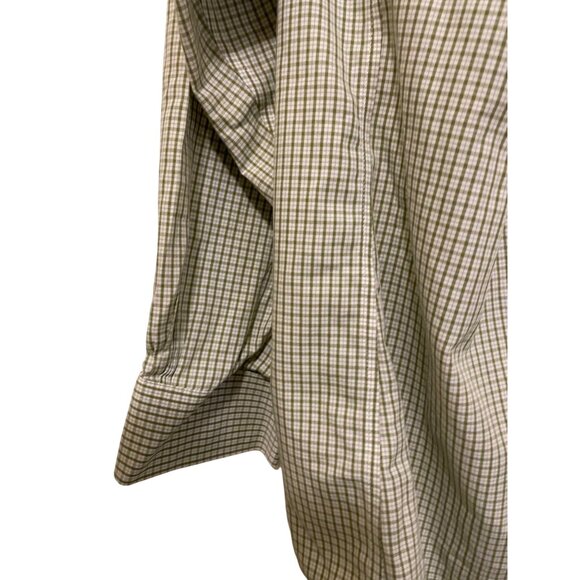 Brooks Brothers Mens Classic Fit Green & White Check Button-Down Shirt 17 1/2-34 - Picture 4 of 6